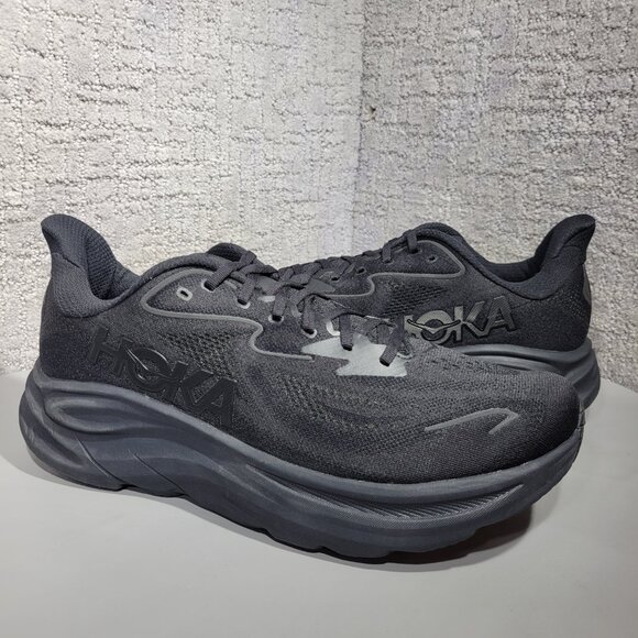 Hoka One One Clifton 10 Wide Men's US Size 132E Black Running Shoes 1162032-BBLC - Picture 8 of 11